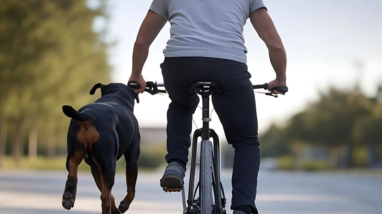 Ciclista Lesionado por un Rottweiler