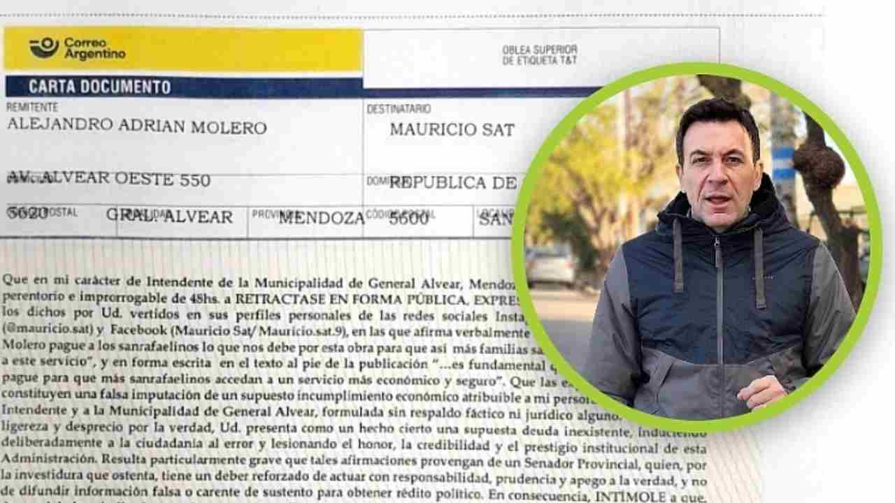 Alejandro Molero intimó judicialmente a Mauricio Sat