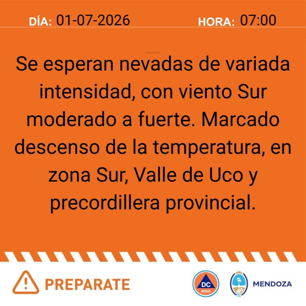 Masa de aire polar en Mendoza