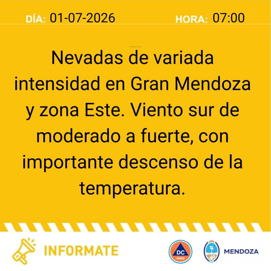 Masa de aire polar en Mendoza