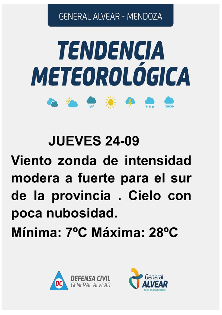 Viento Zonda en General Alvear