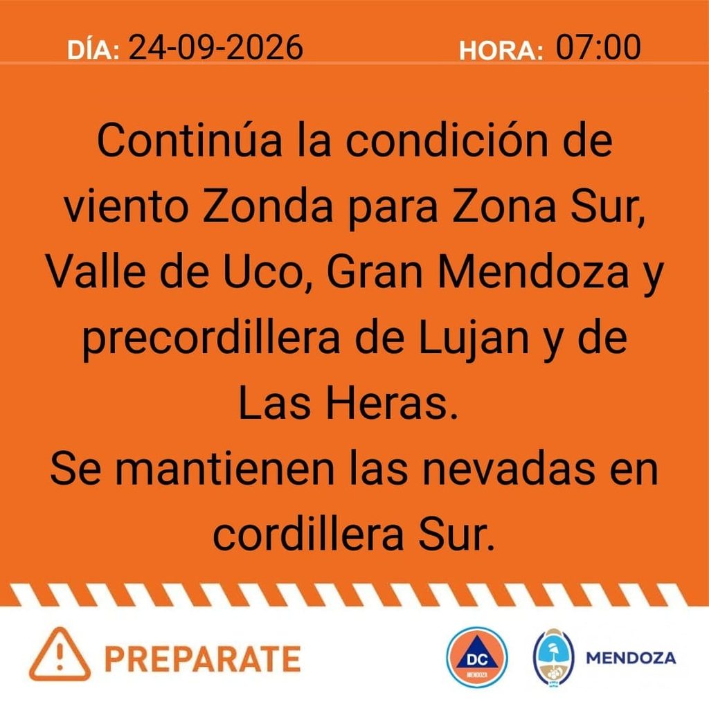 Viento Zonda en General Alvear
